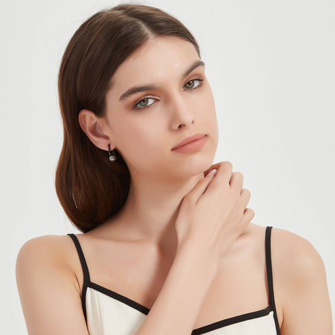 9-10mm Tahitian Pearl & Noir Elegance Barrel Earrings - House Of Pearls